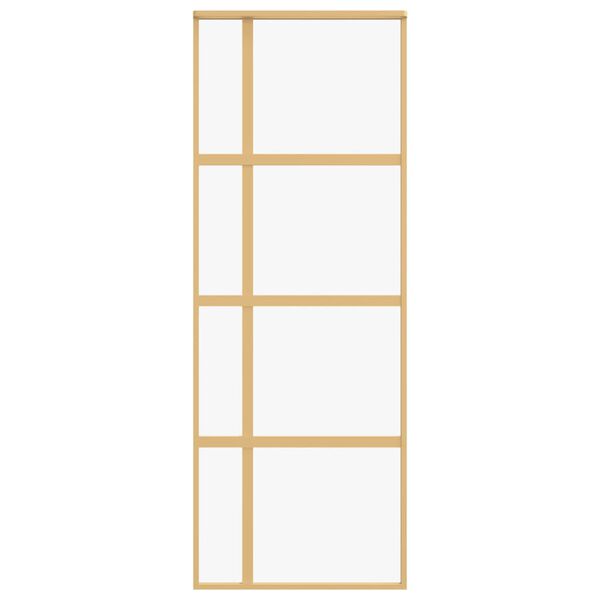 vidaXL Liukuovi kulta 76x205 cm kirkas ESG-lasi ja alumiini