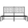 vidaXL Metallinen s&auml;ngynrunko p&auml;&auml;dyll&auml; musta 140x200 cm