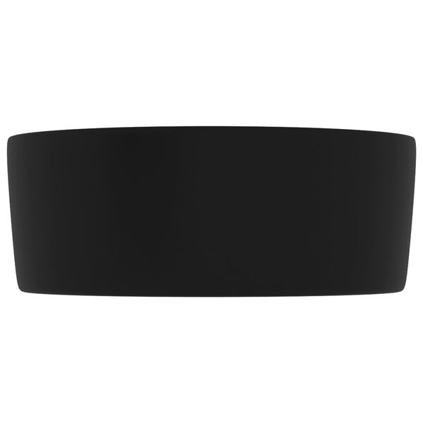 vidaXL Ylellinen pesuallas py&ouml;re&auml; matta musta 40x15 cm keraamiikka