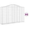 vidaXL Kaarevat kivikorit 6 kpl 200x30x120/140 cm galvanoitu rauta