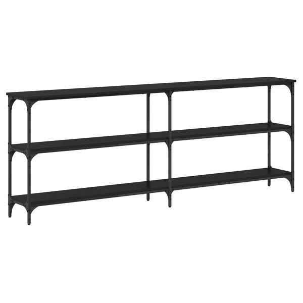 vidaXL Konsolip&ouml;yt&auml; Musta tammi 200 x 29 x 75 cm