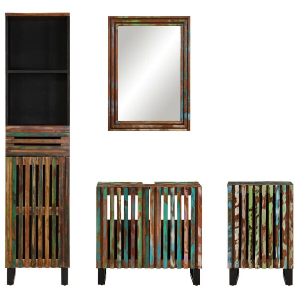 vidaXL 4-osainen Kylpyhuoneen kalustesarja t&auml;ysi akasiapuu