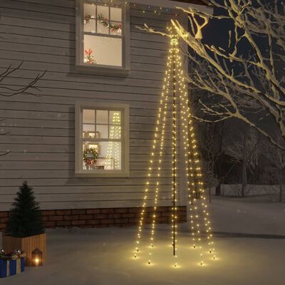 vidaXL Joulukuusi piikillä 310 lämpimän valkoista LED-valoa 300 cm