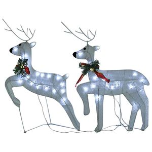 vidaXL Jouluporot 2 kpl valkoinen 40 LED-valoa