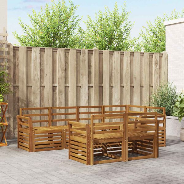 vidaXL Sohvasarjat 7 pcs Luonnollinen Tihe&auml; akasiapuu