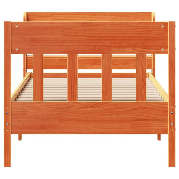 vidaXL S&auml;ngynrunko ilman patjaa vahanruskea 90x200 cm t&auml;ysi m&auml;nty