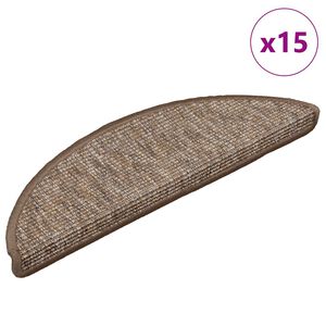 vidaXL Porrasmatot 15 kpl 56x17x3 cm vaaleanruskea puolipy&ouml;re&auml;