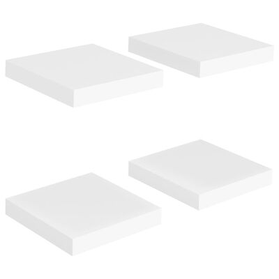 vidaXL Kelluvat seinähyllyt 4 kpl valkoinen 23x23,5x3,8 cm MDF