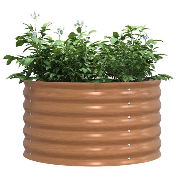 vidaXL Puutarhan Korotettu Kukkalaatikko Ruskea 80 x 80 x 44 cm Teräs