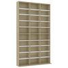 vidaXL CD-hylly valkoinen ja Sonoma-tammi 102x16x177,5 cm lastulevy
