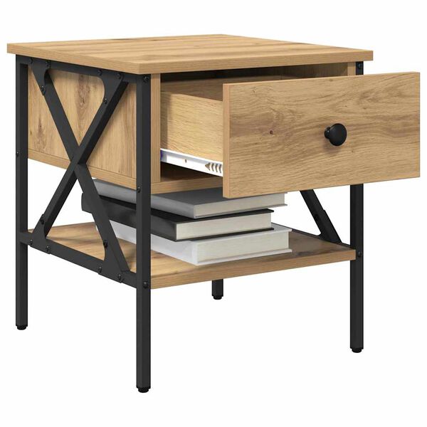 vidaXL Y&ouml;p&ouml;yt&auml; laatikon kanssa 2 pcs artesaani tammi 40 x 42 x 45 cm