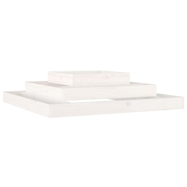 vidaXL Kukkalaatikko valkoinen 110x110x27 cm täysi mänty