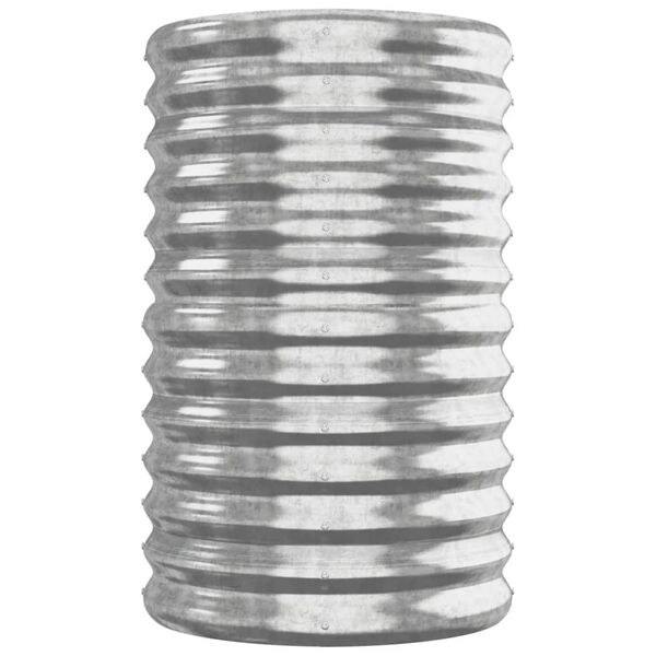 vidaXL Korotettu kukkalaatikko galvanoitu teräs 260x40x68 cm hopea