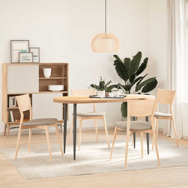 vidaXL P&ouml;yt&auml;levy 140x60x4 cm massiivipuuta tammi soikea