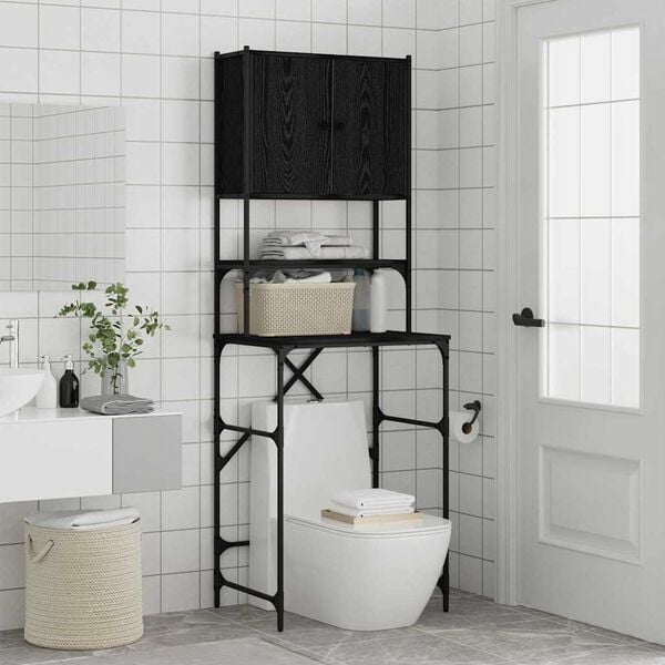 vidaXL Pesukonekaappi Musta 0ak 68 x 48,5 x 194 cm Tekninen puu