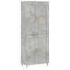 vidaXL Kaappi betoninharmaa 69,5x34x180 cm tekninen puu