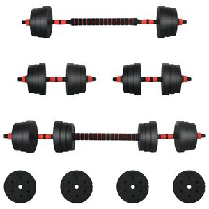 vidaXL 2-in-1 K&auml;sipainosetti 30kg Musta ja punainen