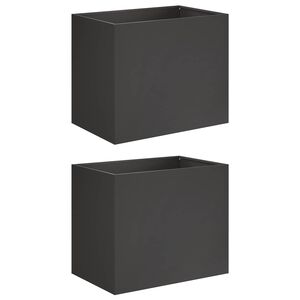 vidaXL Puutarha ruukku 2 kpl Musta 50 x 40 x 50 cm