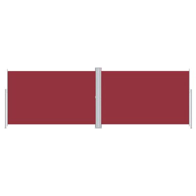 vidaXL Sisäänvedettävä sivumarkiisi punainen 220x600 cm
