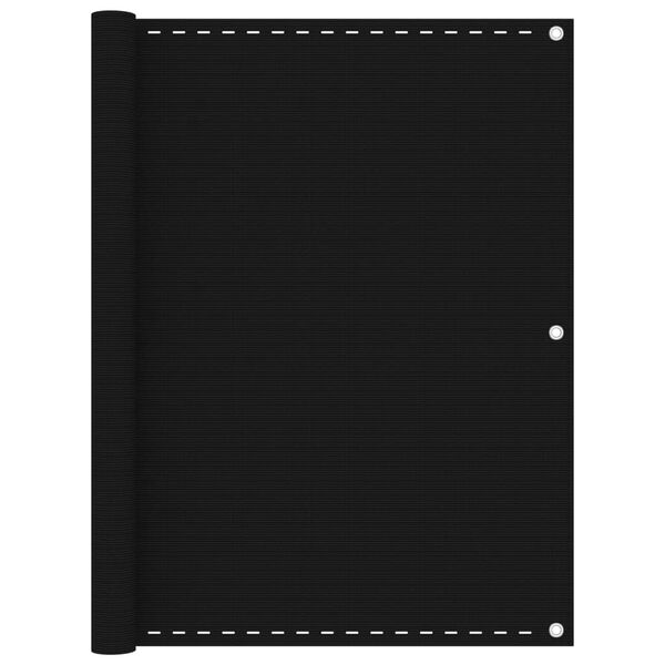 vidaXL Parvekkeen suoja musta 120x500 cm HDPE
