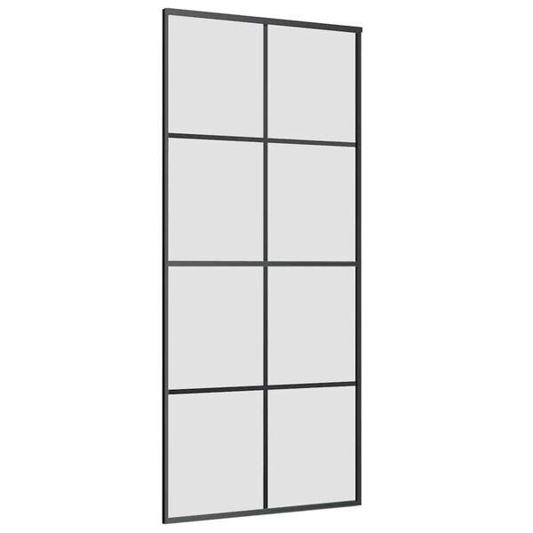 vidaXL Liukuovi asennustarvikkeilla 90x205 cm ESG lasi ja alumiini