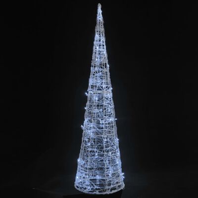 vidaXL LED-koristevalopyramidi kylmä valkoinen akryyli 90 cm