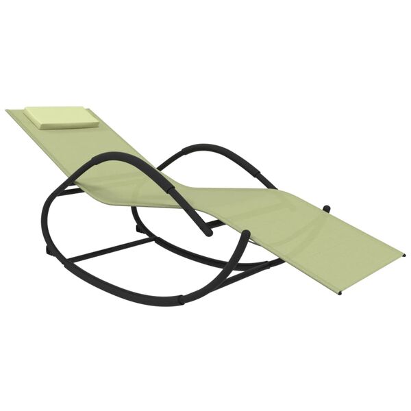 vidaXL Keinuva aurinkotuoli kerma ter&auml;s ja Textilene