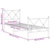 vidaXL Metallinen sängynrunko päädyillä valkoinen 75x190 cm