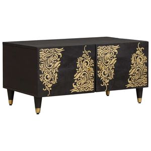 vidaXL Sohvapöytä Musta 80 x 50 x 40 cm Kiinteä mango puu