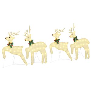 vidaXL LED Porot 2 kpl Kylm&auml; Valkoinen 45 x 19 x 65 cm kangas