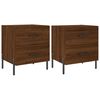 vidaXL Y&ouml;p&ouml;yd&auml;t 2 kpl ruskea tammi 40x35x47,5 cm tekninen puu