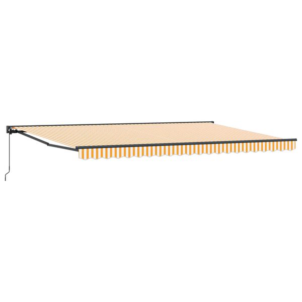 vidaXL Vetoutuva markiisi Keltainen ja valkoinen 500 &times; 300 cm