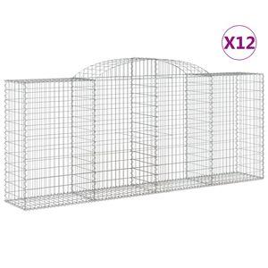 vidaXL Kaarevat kivikorit 12 kpl 300x50x120/140 cm galvanoitu rauta