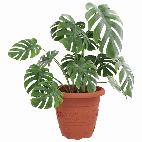 vidaXL Py&ouml;re&auml; kukkaruukku 24 pcs Tiilenpunainen &Oslash; 26 x 21.5 cm Muovi