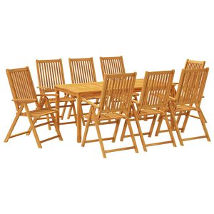 vidaXL 9-osainen Ulkoruokailuryhm&auml; 180x90x75 cm t&auml;ysi akasiapuu