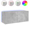 vidaXL TV-sein&auml;kaappi LED-valoilla betoninharmaa 100x35x41 cm