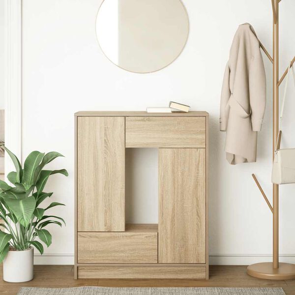 vidaXL Senkki laatikoilla ja ovilla Sonoma-tammi 73x31x90 cm