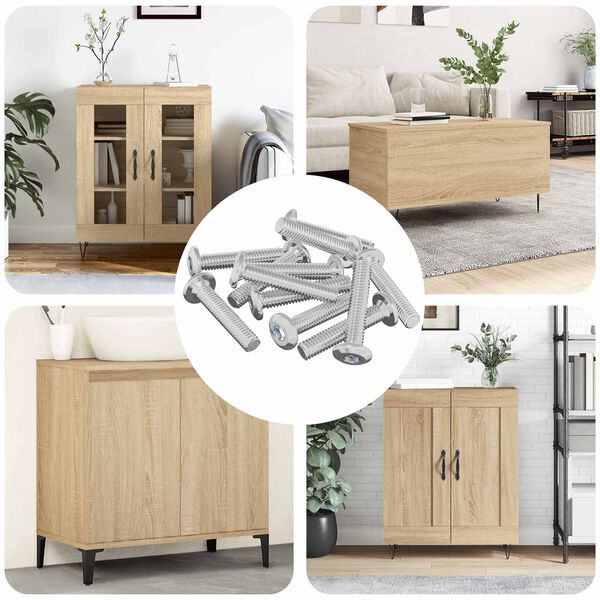 vidaXL P&auml;&auml;tylukitusruuvi 12 pcs Hopea M6 x 35 mm Ter&auml;s