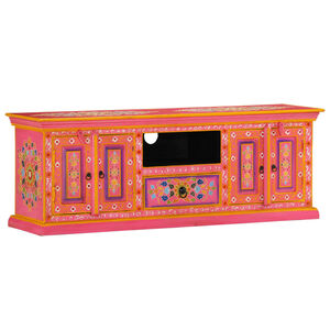 vidaXL TV-taso pinkki 110x30x40 cm t&auml;ysi mangopuu