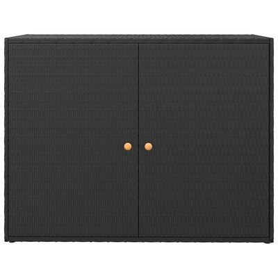 vidaXL Puutarhan säilytyskaappi musta 100x55,5x80 cm polyrottinki