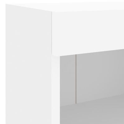 vidaXL Yöpöydät LED-valoilla seinäkiinnitettävät 2 kpl valkoinen