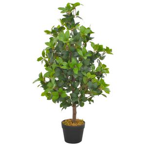 vidaXL Tekokasvi laakeripuu ruukulla vihre&auml; 90 cm