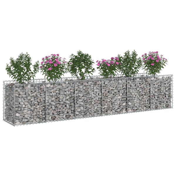 vidaXL Gabion Kohotettu Peti 2 pcs Hopea 300 x 50 x 60 cm