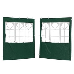 vidaXL Juhlateltan sivusein&auml; 2 pcs 200 x 195 cm Vihre&auml; PE ja ter&auml;s
