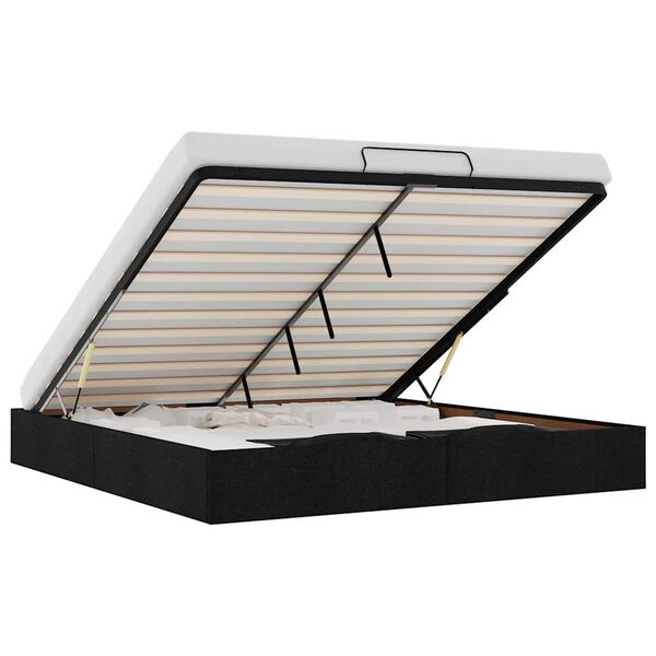 vidaXL Ottomaanien sängyn runko ilman patjaa musta kangas