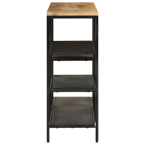 vidaXL Konsolipöytä 110x30x75 cm täysi karkea mangopuu ja rauta