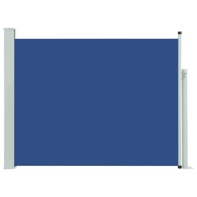 vidaXL Sisäänvedettävä terassin sivumarkiisi 140x500 cm sininen