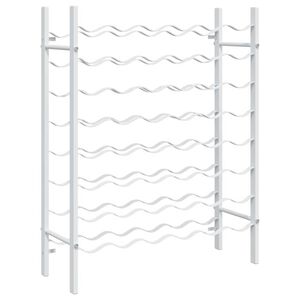 vidaXL Viinipulloteline 48 pullolle valkoinen metalli