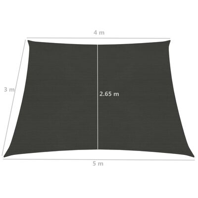 vidaXL Aurinkopurje 160 g/m² antrasiitti 4/5x3 m HDPE