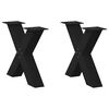 vidaXL Sohvap&ouml;yd&auml;n jalat X-muotoiset 2 kpl musta 50x(42-43) cm ter&auml;s